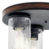 Kichler  Barrington 3-Light 11.5-in Distressed Black and Wood Tone Incandescent Flush Mount Light | Ceiling Flush Mount Light