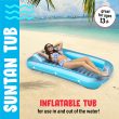 Inflatable Tanning Pool Lounge Float | Suntan Raft Float | Personal Pool Lounger | Tanning Pool with Pillow | Sunbathing Pool (Blue) | 13 Years+