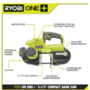 RYOBI P590K1 ONE+ 18V Cordless 2-1/2 in. Compact Band Saw Kit with (1) 4.0 Ah Lithium-ion Battery and 18V Charger