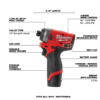 Milwaukee 2553-22-2415-20 M12 FUEL 12V Lithium-Ion Brushless Cordless 1/4 in. Hex Impact Driver Kit W/ M12 Right Angle Drill