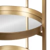 Kate and Laurel Celia Modern Glam 3-Tier Metal Bar Cart,13.75-in x 28-in, Gold, Decorative Round Serving Cart with Lockable Wheels Kate and Laurel Celia Modern Glam 3-Tier Metal Bar Cart,13.75-in x 28-in, Gold, Decorative Round Serving Cart with Lockable Wheels