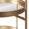 Kate and Laurel Celia Modern Glam 3-Tier Metal Bar Cart,13.75-in x 28-in, Gold, Decorative Round Serving Cart with Lockable Wheels Kate and Laurel Celia Modern Glam 3-Tier Metal Bar Cart,13.75-in x 28-in, Gold, Decorative Round Serving Cart with Lockable Wheels