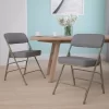 Flash Furniture 2-Pack Gray Fabric/Gray Frame Standard Folding Chair with Padded Seat (Indoor)