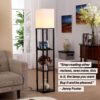 Brightech 63-in Classic Black Shelf Floor Lamp
