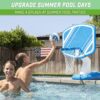 GoSports Splash Hoop Swimming Pool Basketball Game, Includes Poolside Water Basketball Hoop, 2 Balls and Pump