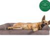 FurHaven Faux Fur Memory Top Bolster Dog Bed w/Removable Cover - Driftwood Brown, Jumbo (X-Large)