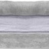 FurHaven Faux Fur Memory Top Bolster Dog Bed w/Removable Cover - Smoke Gray, Jumbo (X-Large)