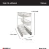 ClosetMaid 8.92-in W x 18.36-in H 3-Tier Pull Out Metal Soft Close Cabinet Organizer