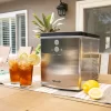 NewAir NIM033SS00 Portable Countertop Ice Maker, Silver | 33 lbs. Of Ice A Day, Ice Cubes Ready In 8 Minutes With 2 Ice Bullet Sizes | Ideal For Home, Office, Bar, RV