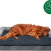 FurHaven Comfy Couch Orthopedic Bolster Dog Bed w/Removable Cover - Diamond Gray, Jumbo