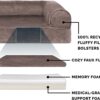 FurHaven Faux Fur Memory Top Bolster Dog Bed w/Removable Cover - Driftwood Brown, Jumbo (X-Large)