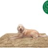 FurHaven Muddy Paws Towel & Shammy Dog Mat - Muddy Paws Absorbent Chenille Shammy Bath Towel and Food Mat Rug, Sand (Tan), Jumbo Plus