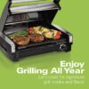 Hamilton Beach Electric Indoor Searing Grill Removable Easy - 12.5-in L x 9.6-in W Non-Stick Contact Grill, 6-Serving, Extra-Large Drip Tray, Stainless Steel (25360)