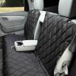 4Knines Dog Seat Cover Without Hammock for Fold Down Rear Bench Seat 60/40 Split and Middle Seat Belt Capable - Heavy Duty - Black Regular - Fits Most Cars, SUVs, and Small Trucks - USA Based Company