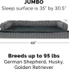 FurHaven Comfy Couch Orthopedic Bolster Dog Bed w/Removable Cover - Diamond Gray, Jumbo