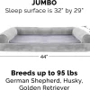 FurHaven Faux Fur Memory Top Bolster Dog Bed w/Removable Cover - Smoke Gray, Jumbo (X-Large)