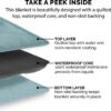 FurHaven Waterproof Cat & Dog Blanket Protector, Quilted Nile Blue - 68" x 82" - Full