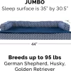 FurHaven Comfy Couch Orthopedic Bolster Dog Bed w/Removable Cover - Diamond Blue, Jumbo