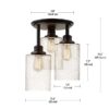 Globe Electric Annecy 3-Light 13-in Oil Rubbed Bronze Semi-flush Mount Light