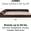 FurHaven Two-Tone Deluxe Chaise Memory Top Cat & Dog Bed w/Removable Cover - Espresso, Jumbo