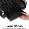 Hamilton Beach Electric Indoor Searing Grill Removable Easy - 12.5-in L x 9.6-in W Non-Stick Contact Grill, 6-Serving, Extra-Large Drip Tray, Stainless Steel (25360)