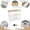 Casual Home White Wood Base with Wood Top Kitchen Island (20-in x 40-in x 36.5-in)