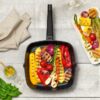 ZAVOR Noir 12-in Ceramic Grill Pan - Premium Cast Aluminum with Titanium