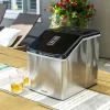 Newair Silver Counter Top Ice Maker Machine,Compact Automatic Ice Maker, Cubes Ready in under 15 Minutes,Portable Ice Cube Maker with Scoop and Basket,Perfect For Home/Kitchen/Office/Bar - ClearIce40