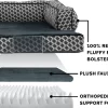 FurHaven Comfy Couch Orthopedic Bolster Dog Bed w/Removable Cover - Diamond Gray, Jumbo