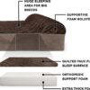 FurHaven Quilted Goliath Chaise Bolster Dog Bed w/Removable Cover - Espresso, 2XL