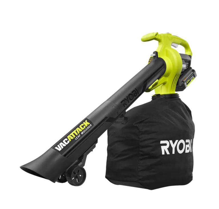 RYOBI RY40451-2B 40V Vac Attack Cordless Leaf Vacuum/Mulcher with (2) 5 ...