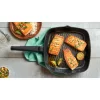 ZAVOR Noir 12-in Ceramic Grill Pan - Premium Cast Aluminum with Titanium