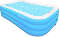 Inflatable Swimming Pool efubaby 120" X 72" X 22" Swimming Pools Blow up Pool Full Sized Inflatable Pools Toddler Pool Family Pool for Adults Kids Age 3 +Pool for Backyard Pools Kiddie Pool Light Blue