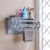 Danya B. Wall Mount Retractable Accordion Drying Rack-Great for Bathroom or Laundry Room, Light Gray