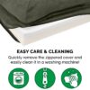 FurHaven Two-Tone Deluxe Chaise Memory Top Cat & Dog Bed w/Removable Cover - Dark Sage, Jumbo