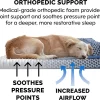 FurHaven Comfy Couch Orthopedic Bolster Dog Bed w/Removable Cover - Diamond Blue, Jumbo