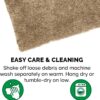 FurHaven Muddy Paws Towel & Shammy Dog Mat - Muddy Paws Absorbent Chenille Shammy Bath Towel and Food Mat Rug, Sand (Tan), Jumbo Plus