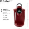Keurig K-Select Coffee Maker, Single Serve K-Cup Pod Coffee Brewer, With Strength Control and Hot Water On Demand, Vintage Red
