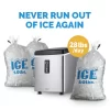 NewAir AI-100SS Portable Ice Maker 28 lb. Daily - Countertop Compact Design, 3 Size Bullet Shaped Ice, Stainless with Black Lid