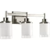 Progress Lighting Alexa 22-in 3-Light Brushed Nickel Modern/Contemporary Vanity Light