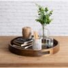 Kate and Laurel 2.25-in x 18.25-in Rustic Brown Decorative Tray