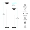 Globe Electric 70.9-in Black Torchiere Floor Lamp Globe Electric 70.9-in Black Torchiere Floor Lamp