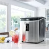 NewAir AI-100SS Portable Ice Maker 28 lb. Daily - Countertop Compact Design, 3 Size Bullet Shaped Ice, Stainless with Black Lid