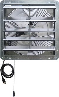 Iliving ILG8SF18V-T Wall-Mount Shutter Exhaust Fan, 18" - Variable, Silver