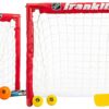 Franklin Sports - NHL Kids Folding Hockey Goals Set - (2) Street Hockey & Knee Hockey Goals - (2) Adjustable Youth Hockey Sticks, (2) Knee Hockey Sticks, (2) Mini Hockey Balls + (1) Street Hockey Ball