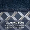 FurHaven Comfy Couch Orthopedic Bolster Dog Bed w/Removable Cover - Diamond Blue, Jumbo