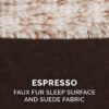 FurHaven Two-Tone Deluxe Chaise Memory Top Cat & Dog Bed w/Removable Cover - Espresso, Jumbo