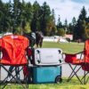 Coleman Camping Chair with Built-in 4 Can Cooler, Red