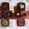 Gibson Home Soho Lounge 16-Piece Reactive Glaze Dinnerware Set, Red