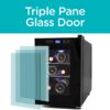 BLACK+DECKER 9.7-in W 6-Bottle Capacity Black Freestanding Wine Cooler